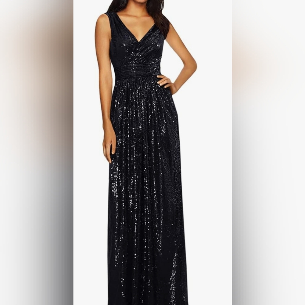 Elegant Black Sequin Prom Dress